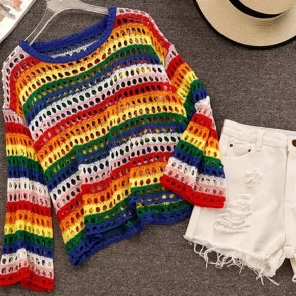 Tops - FIshnet Multi Color Sweater Top